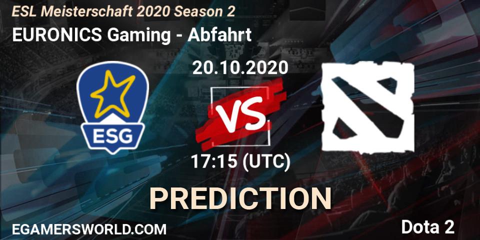 EURONICS Gaming - Abfahrt: прогноз. 20.10.2020 at 17:19, Dota 2, ESL Meisterschaft 2020 Season 2