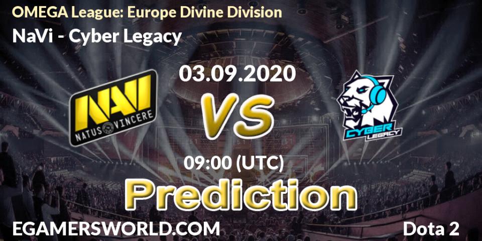 NaVi - Cyber Legacy: прогноз. 03.09.20, Dota 2, OMEGA League: Europe Divine Division