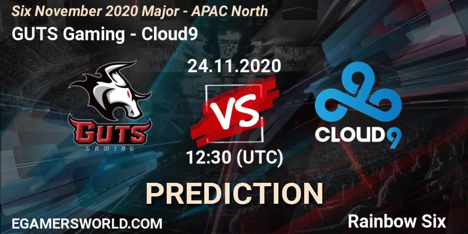 GUTS Gaming - Cloud9: прогноз. 24.11.2020 at 12:30, Rainbow Six, Six November 2020 Major - APAC North