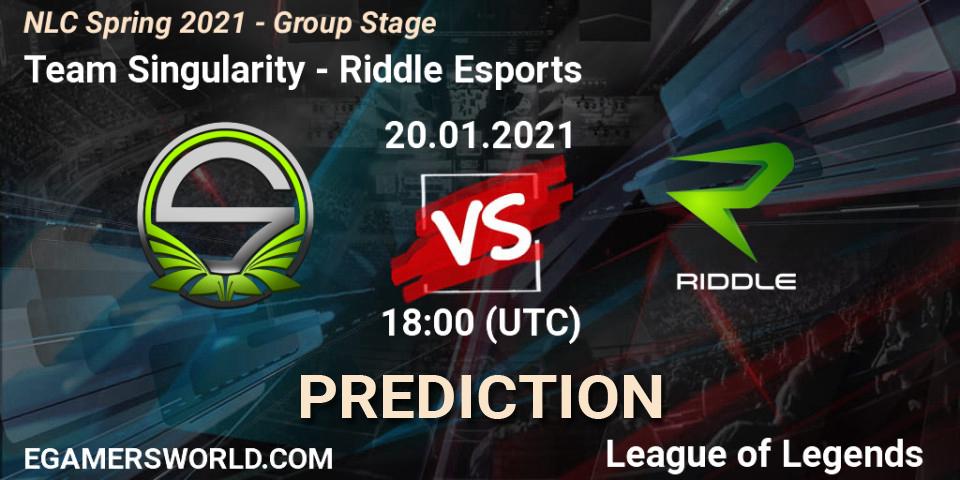 Team Singularity - Riddle Esports: прогноз. 20.01.2021 at 18:00, LoL, NLC Spring 2021 - Group Stage