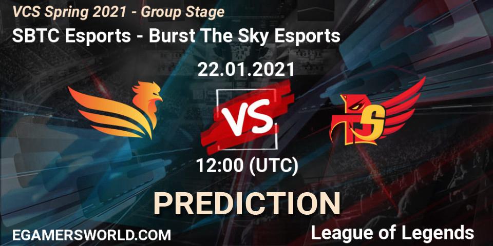 SBTC Esports - Burst The Sky Esports: прогноз. 22.01.2021 at 12:10, LoL, VCS Spring 2021 - Group Stage