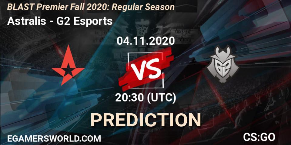 Astralis - G2 Esports: прогноз. 04.11.2020 at 20:30, Counter-Strike (CS2), BLAST Premier Fall 2020: Regular Season