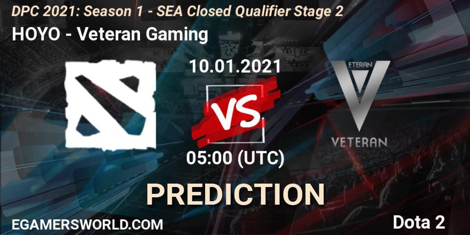 HOYO - Veteran Gaming: прогноз. 10.01.2021 at 05:02, Dota 2, DPC 2021: Season 1 - SEA Closed Qualifier Stage 2