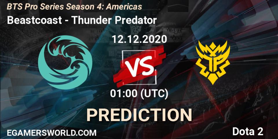 Beastcoast - Thunder Predator: прогноз. 12.12.2020 at 01:19, Dota 2, BTS Pro Series Season 4: Americas