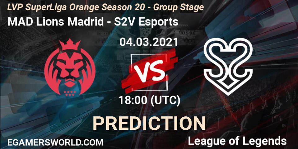 MAD Lions Madrid - S2V Esports: прогноз. 04.03.21, LoL, LVP SuperLiga Orange Season 20 - Group Stage