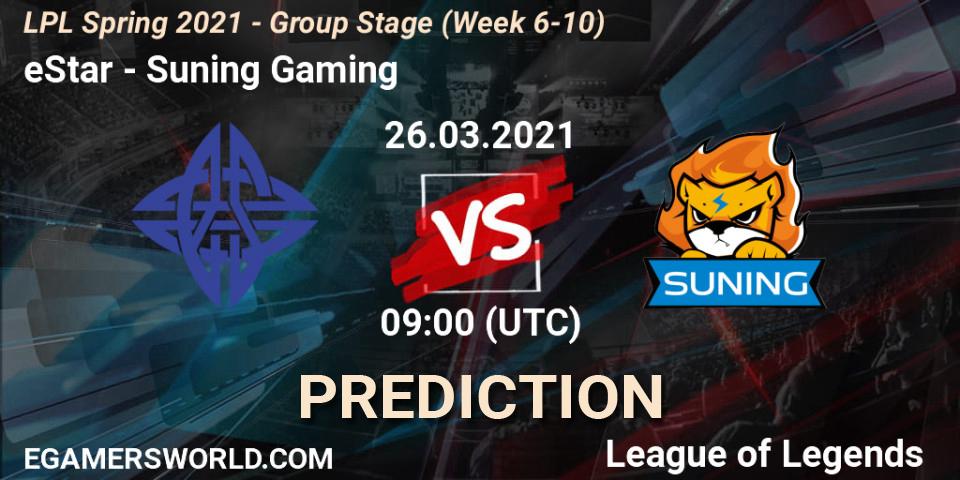 eStar - Suning Gaming: прогноз. 26.03.2021 at 09:00, LoL, LPL Spring 2021 - Group Stage (Week 6-10)