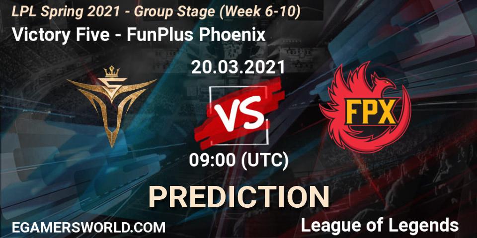 Victory Five - FunPlus Phoenix: прогноз. 20.03.2021 at 09:00, LoL, LPL Spring 2021 - Group Stage (Week 6-10)