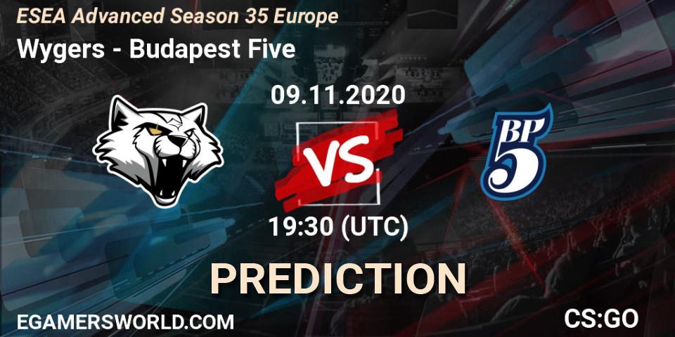 Wygers - Budapest Five: прогноз. 09.11.2020 at 16:00, Counter-Strike (CS2), ESEA Advanced Season 35 Europe