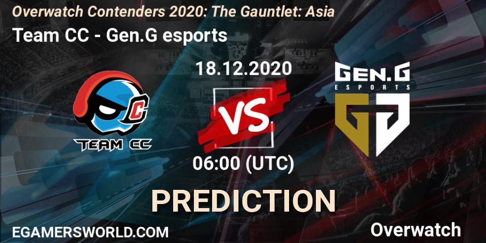 Team CC - Gen.G esports: прогноз. 18.12.20, Overwatch, Overwatch Contenders 2020: The Gauntlet: Asia