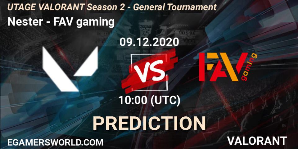 Nester - FAV gaming: прогноз. 09.12.2020 at 10:00, VALORANT, UTAGE VALORANT Season 2 - General Tournament