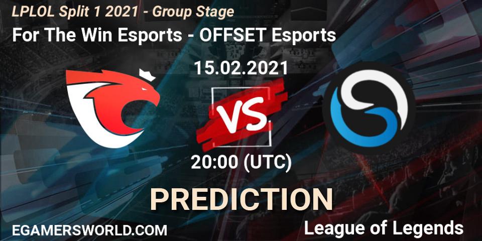 For The Win Esports - OFFSET Esports: прогноз. 15.02.2021 at 20:00, LoL, LPLOL Split 1 2021 - Group Stage