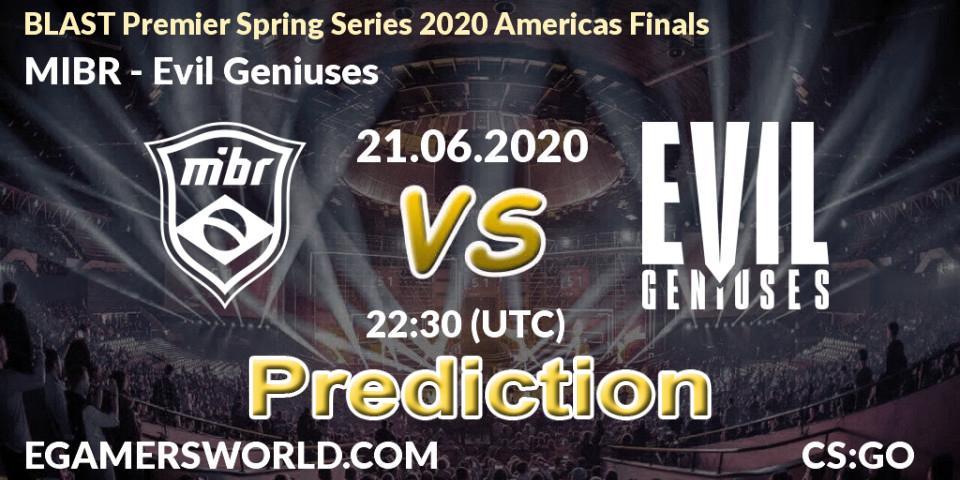 MIBR - Evil Geniuses: прогноз. 21.06.20, CS2 (CS:GO), BLAST Premier Spring Series 2020 Americas Finals