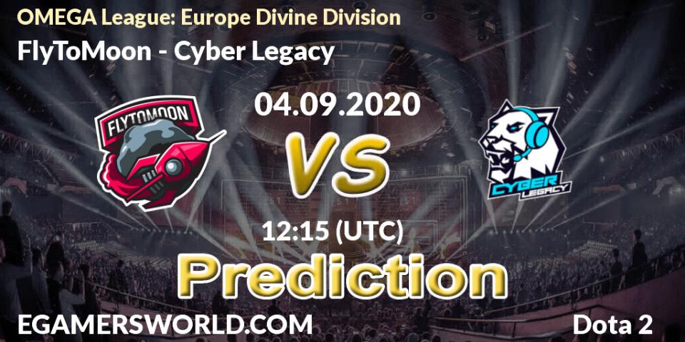 FlyToMoon - Cyber Legacy: прогноз. 04.09.2020 at 12:39, Dota 2, OMEGA League: Europe Divine Division
