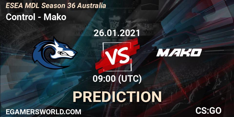 Control - Mako: прогноз. 26.01.21, CS2 (CS:GO), MDL ESEA Season 36: Australia - Premier Division