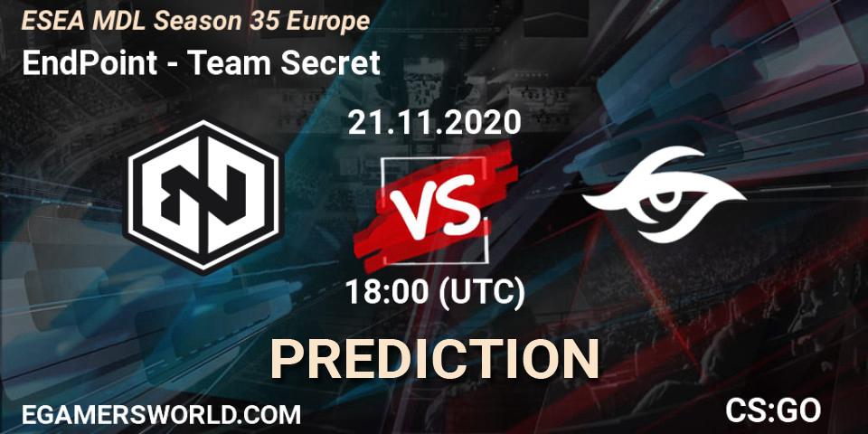 EndPoint - Team Secret: прогноз. 21.11.20, CS2 (CS:GO), ESEA MDL Season 35 Europe