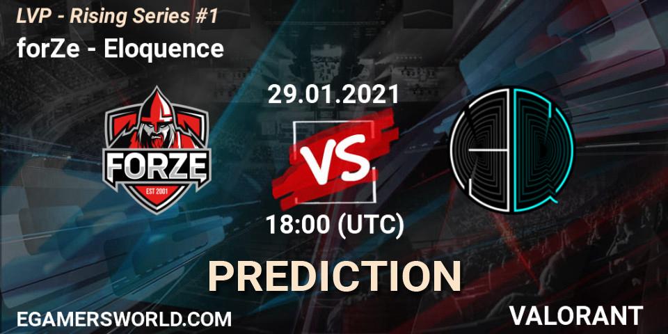forZe - Eloquence: прогноз. 29.01.2021 at 19:00, VALORANT, LVP - Rising Series #1