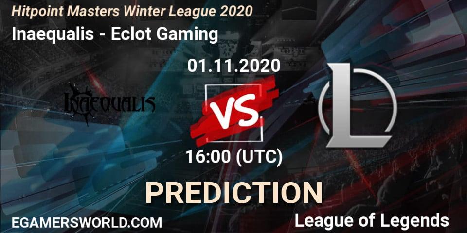 Inaequalis - Eclot Gaming: прогноз. 01.11.2020 at 16:00, LoL, Hitpoint Masters Winter League 2020