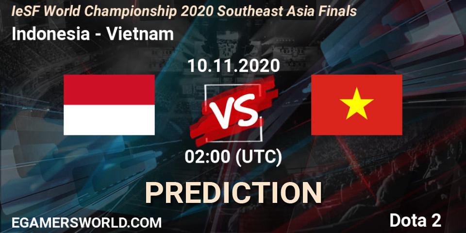 Indonesia - Vietnam: прогноз. 10.11.2020 at 02:00, Dota 2, IeSF World Championship 2020 Southeast Asia Finals