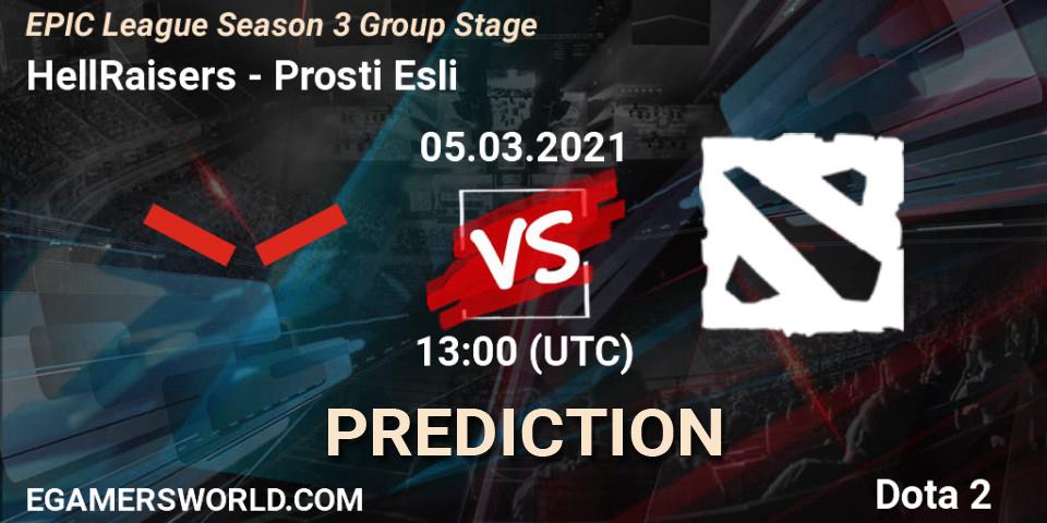HellRaisers - Prosti Esli: прогноз. 05.03.2021 at 13:00, Dota 2, EPIC League Season 3 Group Stage