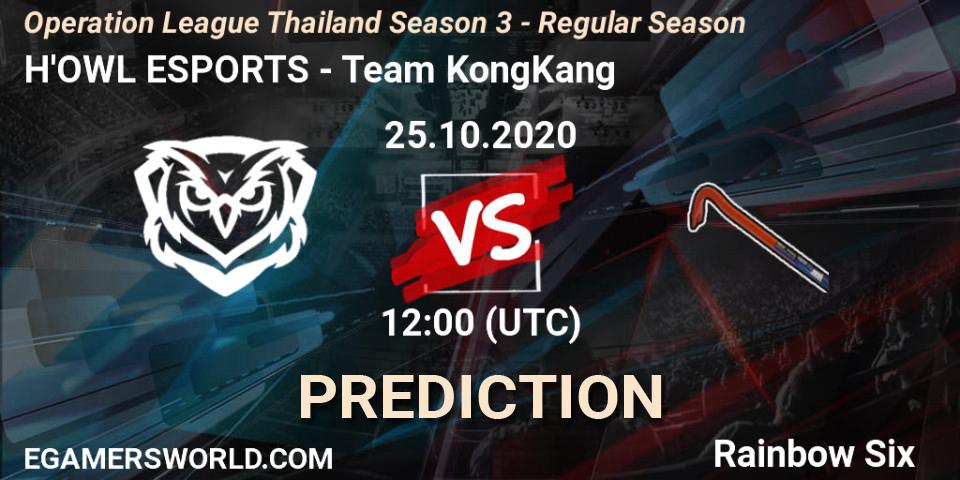 H'OWL ESPORTS - Team KongKang: прогноз. 25.10.2020 at 12:00, Rainbow Six, Operation League Thailand Season 3 - Regular Season
