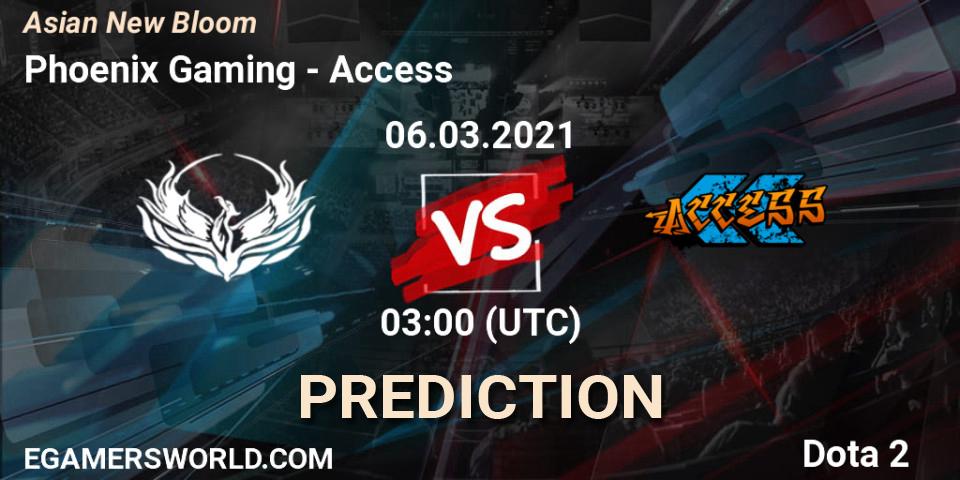 Phoenix Gaming - Access: прогноз. 06.03.2021 at 03:15, Dota 2, Asian New Bloom
