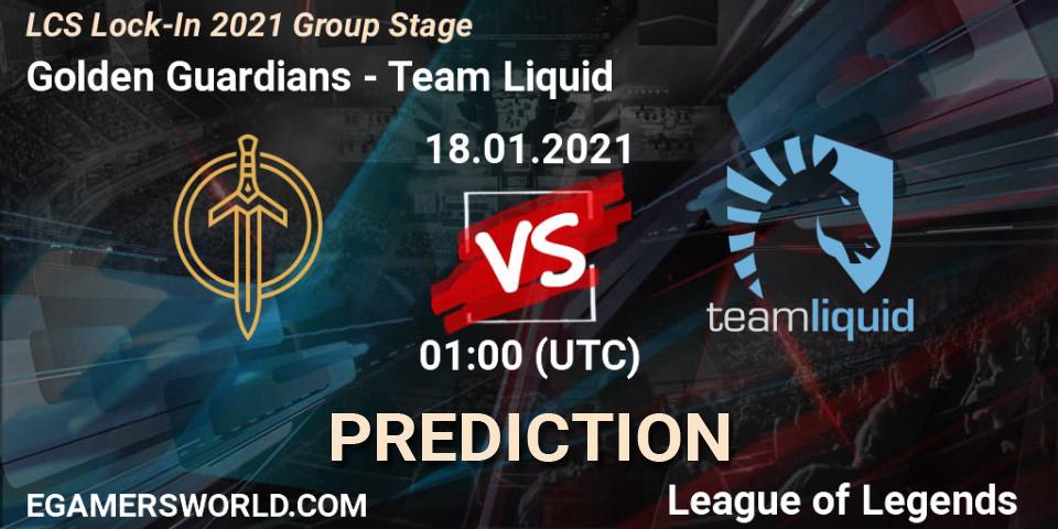 Golden Guardians - Team Liquid: прогноз. 18.01.2021 at 01:00, LoL, LCS Lock-In 2021 Group Stage
