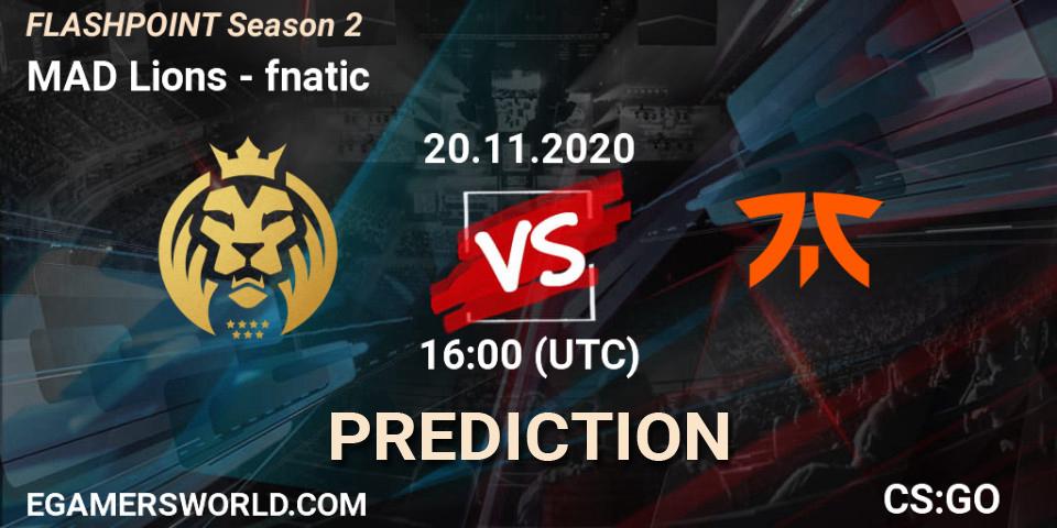 MAD Lions - fnatic: прогноз. 20.11.2020 at 16:00, Counter-Strike (CS2), Flashpoint Season 2