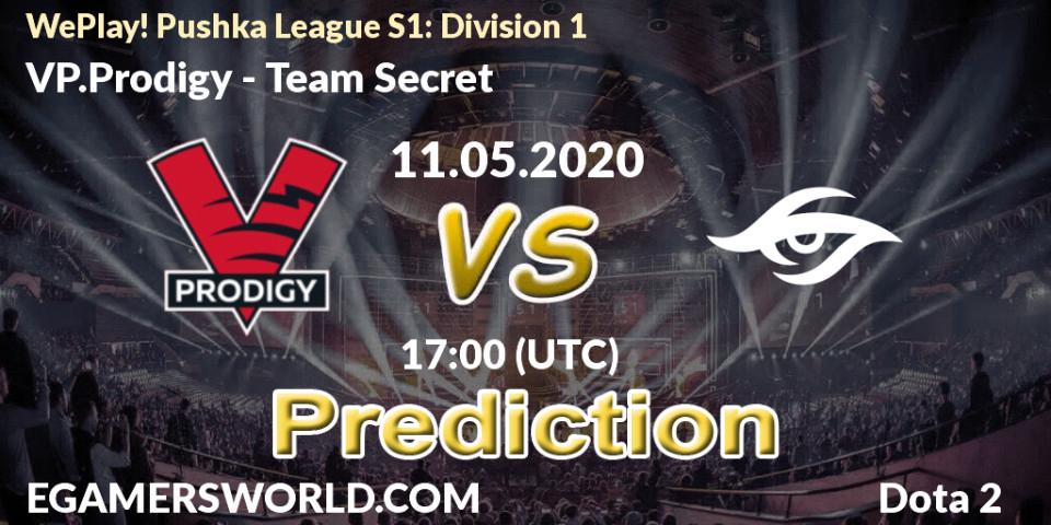 VP.Prodigy - Team Secret: прогноз. 11.05.2020 at 17:20, Dota 2, WePlay! Pushka League S1: Division 1