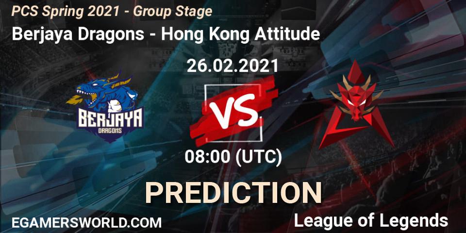 Berjaya Dragons - Hong Kong Attitude: прогноз. 26.02.21, LoL, PCS Spring 2021 - Group Stage