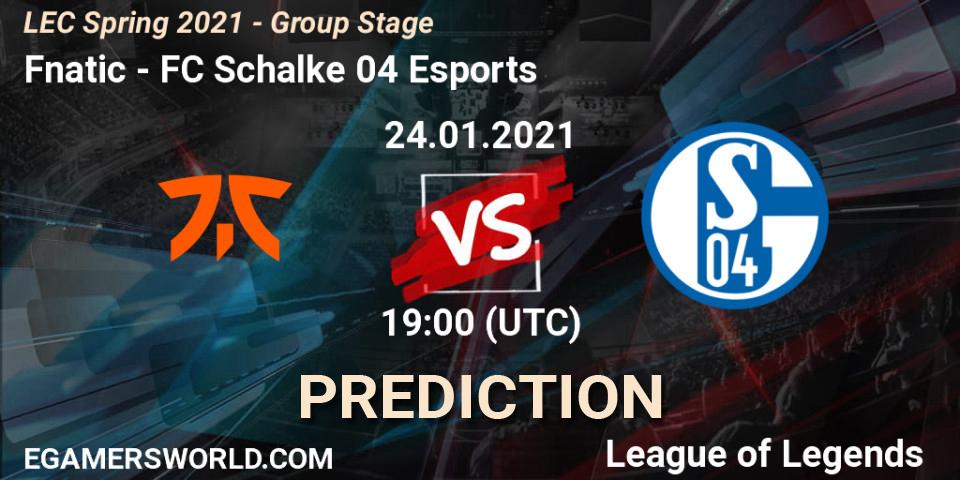 Fnatic - FC Schalke 04 Esports: прогноз. 24.01.21, LoL, LEC Spring 2021 - Group Stage