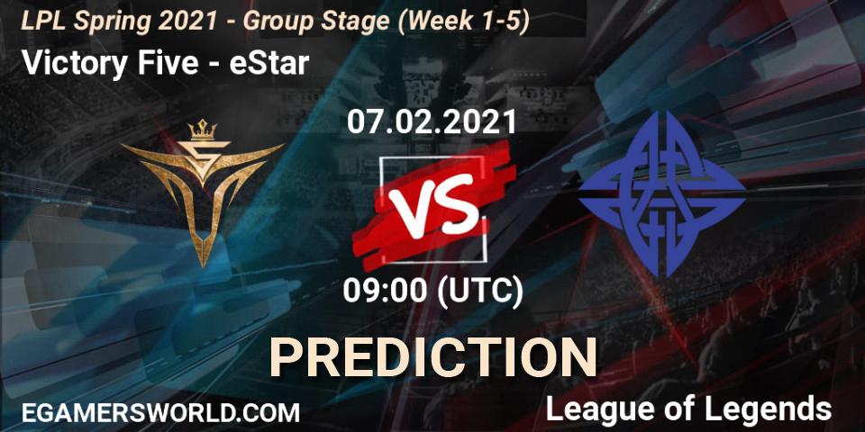 Victory Five - eStar: прогноз. 07.02.21, LoL, LPL Spring 2021 - Group Stage (Week 1-5)