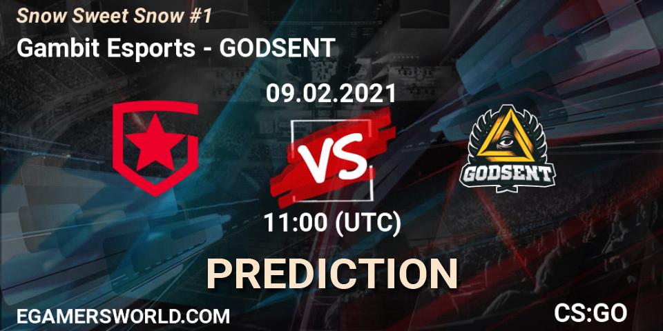 Gambit Esports - GODSENT: прогноз. 09.02.21, CS2 (CS:GO), Snow Sweet Snow #1