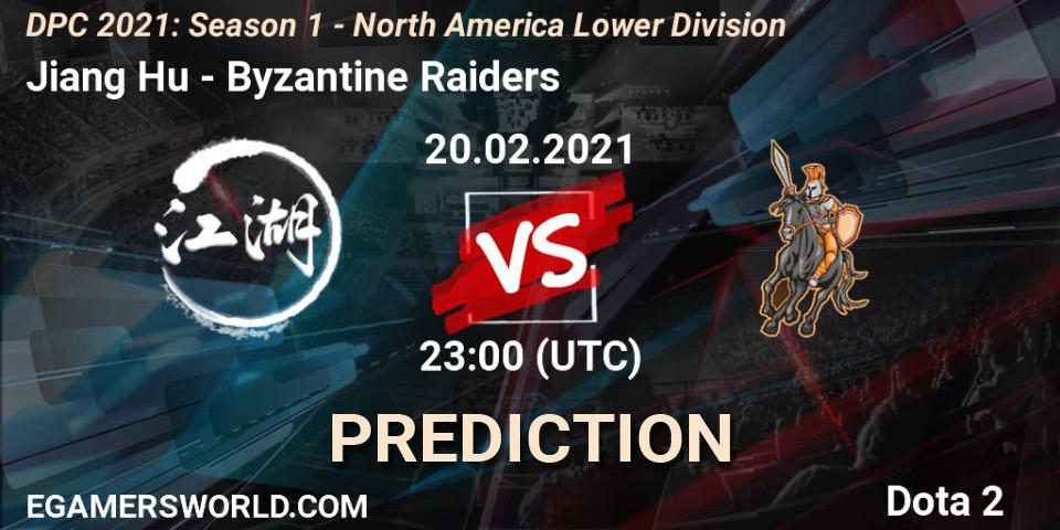 Jiang Hu - Byzantine Raiders: прогноз. 20.02.2021 at 23:00, Dota 2, DPC 2021: Season 1 - North America Lower Division