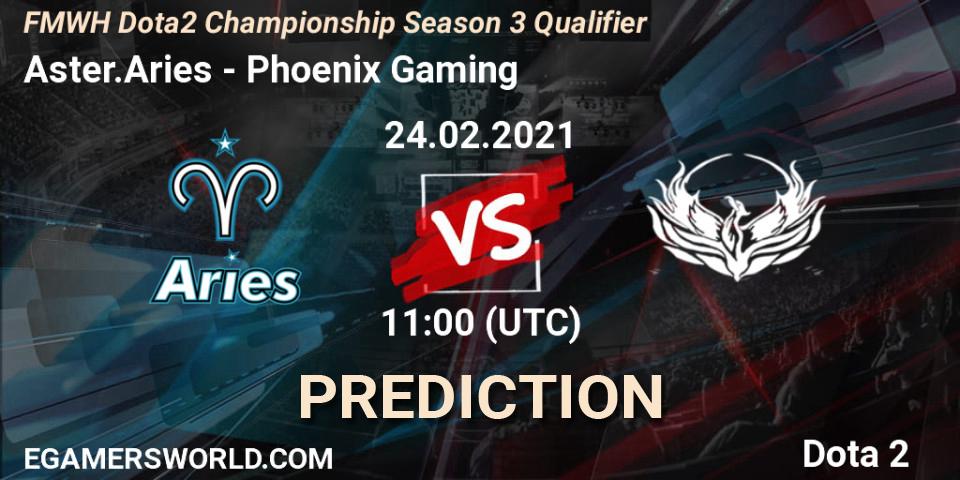 Aster.Aries - Phoenix Gaming: прогноз. 24.02.2021 at 11:01, Dota 2, FMWH Dota2 Championship Season 3 Qualifier