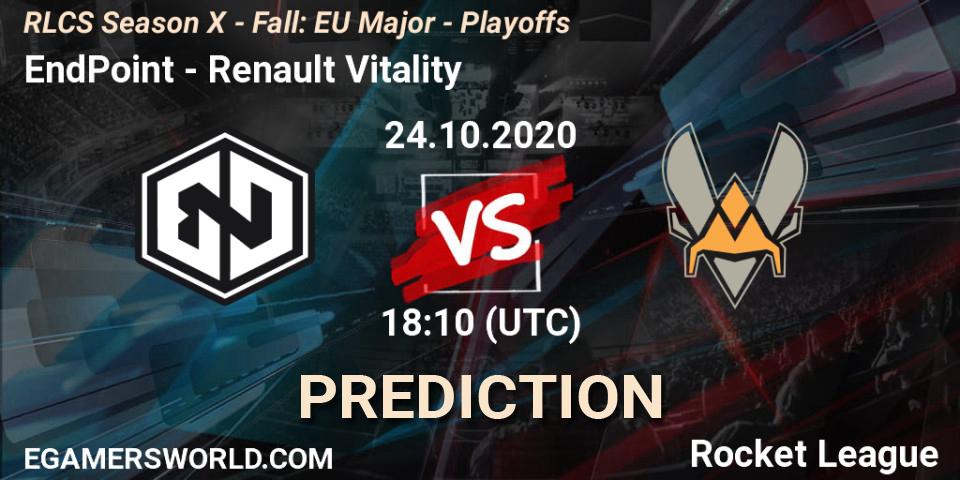 EndPoint - Renault Vitality: прогноз. 24.10.2020 at 17:50, Rocket League, RLCS Season X - Fall: EU Major - Playoffs