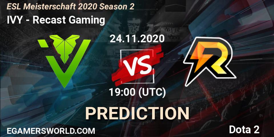IVY - Recast Gaming: прогноз. 24.11.2020 at 19:36, Dota 2, ESL Meisterschaft 2020 Season 2