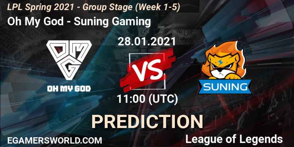 Oh My God - Suning Gaming: прогноз. 28.01.2021 at 11:13, LoL, LPL Spring 2021 - Group Stage (Week 1-5)