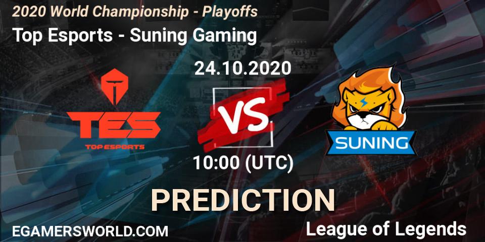 Top Esports - Suning Gaming: прогноз. 25.10.20, LoL, 2020 World Championship - Playoffs