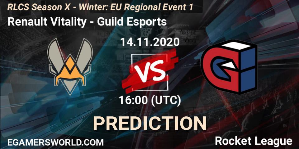 Renault Vitality - Guild Esports: прогноз. 14.11.2020 at 16:00, Rocket League, RLCS Season X - Winter: EU Regional Event 1