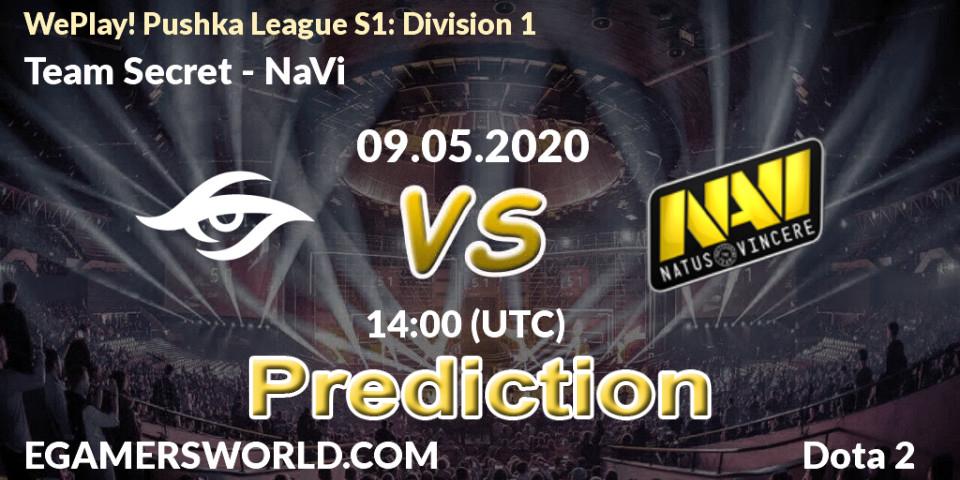 Team Secret - NaVi: прогноз. 09.05.2020 at 13:45, Dota 2, WePlay! Pushka League S1: Division 1