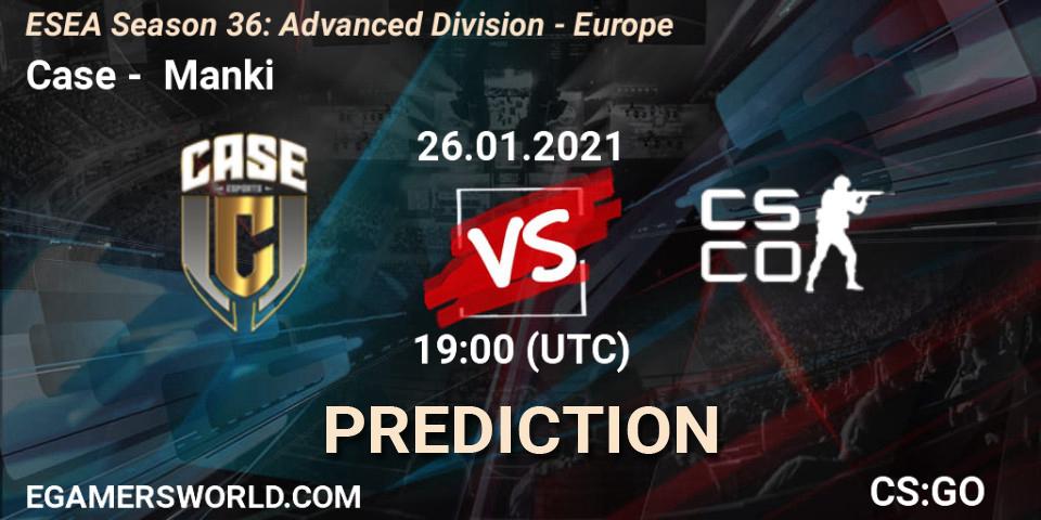 Case - Manki: прогноз. 26.01.2021 at 19:00, Counter-Strike (CS2), ESEA Season 36: Europe - Advanced Division