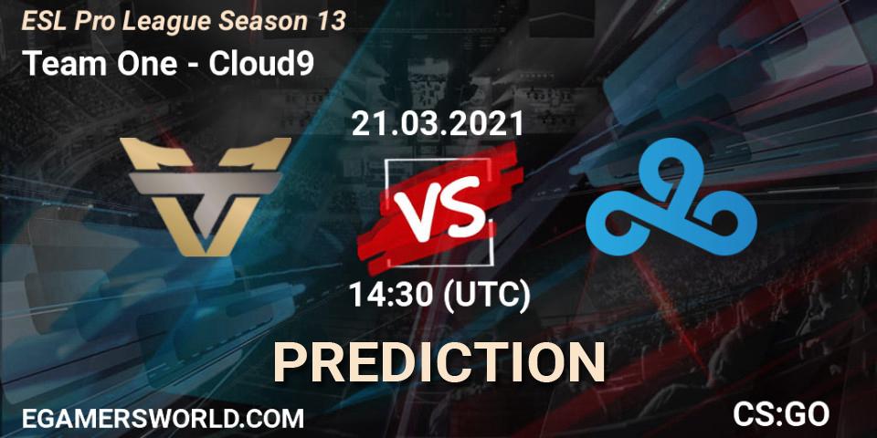 Team One - Cloud9: прогноз. 21.03.2021 at 15:30, Counter-Strike (CS2), ESL Pro League Season 13