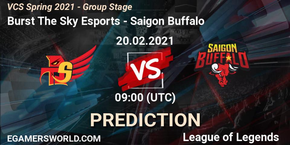 Burst The Sky Esports - Saigon Buffalo: прогноз. 20.02.2021 at 09:00, LoL, VCS Spring 2021 - Group Stage