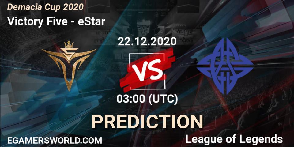 Victory Five - eStar: прогноз. 22.12.2020 at 03:00, LoL, Demacia Cup 2020