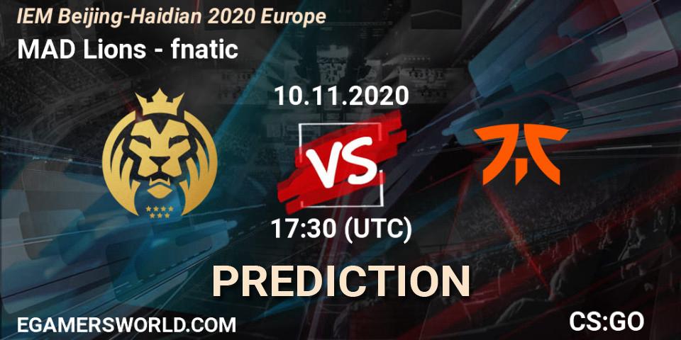 MAD Lions - fnatic: прогноз. 10.11.2020 at 17:30, Counter-Strike (CS2), IEM Beijing-Haidian 2020 Europe