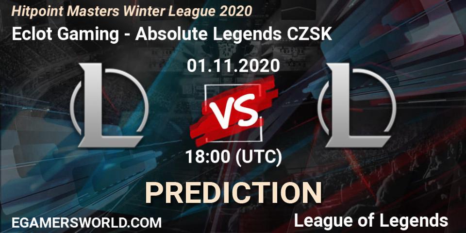 Eclot Gaming - Absolute Legends CZSK: прогноз. 01.11.2020 at 18:00, LoL, Hitpoint Masters Winter League 2020