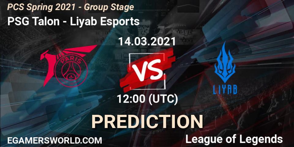 PSG Talon - Liyab Esports: прогноз. 14.03.2021 at 12:00, LoL, PCS Spring 2021 - Group Stage