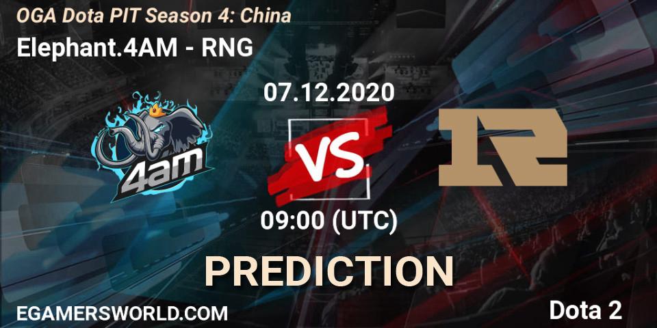 Elephant.4AM - RNG: прогноз. 07.12.2020 at 08:02, Dota 2, OGA Dota PIT Season 4: China