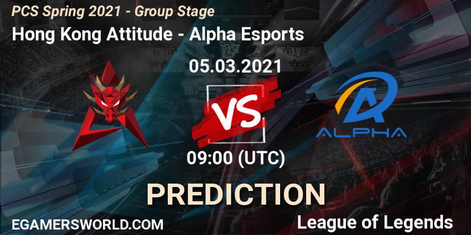 Hong Kong Attitude - Alpha Esports: прогноз. 05.03.2021 at 13:00, LoL, PCS Spring 2021 - Group Stage