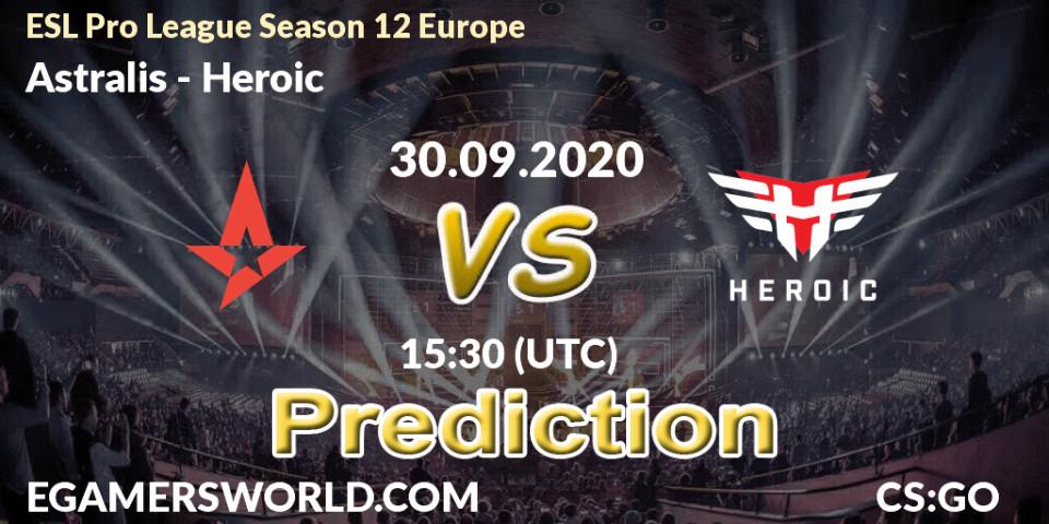 Astralis - Heroic: прогноз. 30.09.2020 at 15:35, Counter-Strike (CS2), ESL Pro League Season 12 Europe